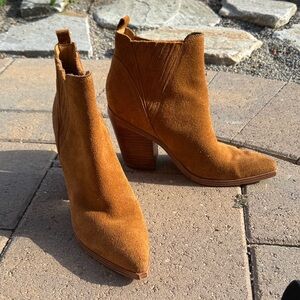 Marc Fisher Tan Suede Ankle Booties